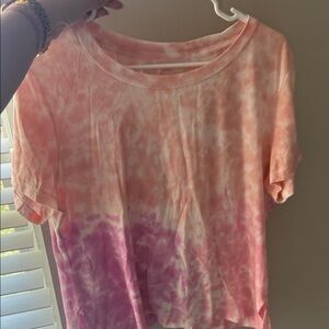 Aeropostale Pink and Peach Tie-Dye Short Sleeve Tee